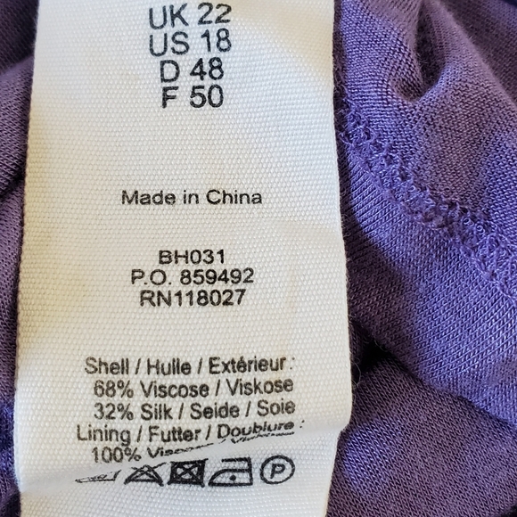 Boden Limited Edition Silk Blend Dress Size 18 V-Neck Stretch Midi Purple Office - Picture 13 of 15